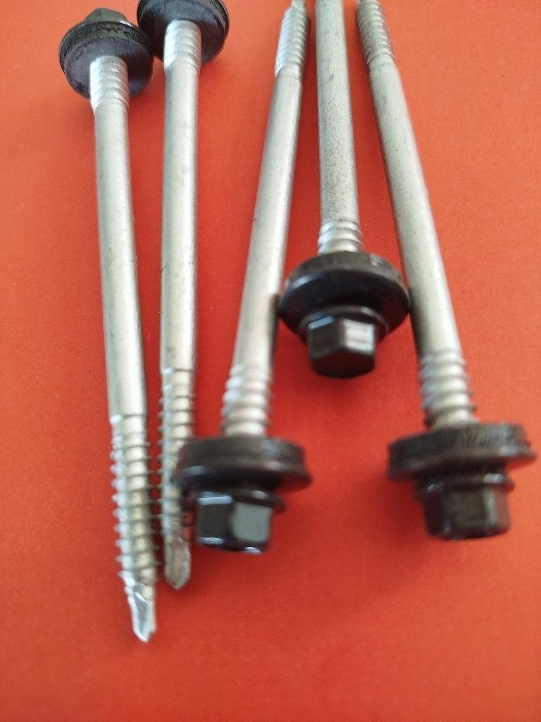 25-50 st.RVS-bi metalen Sandwichpaneel schroeven 5,5x90 wit, Overige materialen, N, N, Nieuw