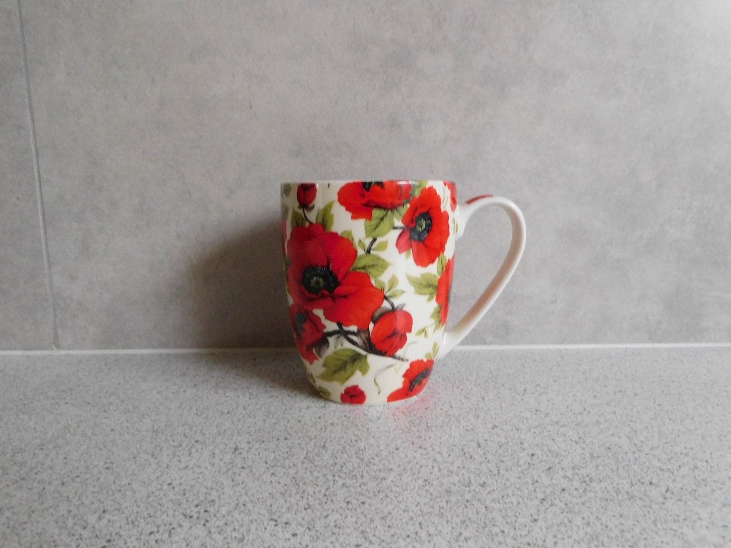 Mok 300 ml. Poppy Papaver Abbeydale Collection England, Overige merken, Zo goed als nieuw, Overige stijlen, Porselein