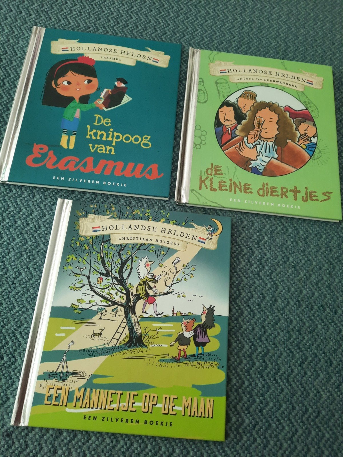 3 Zilveren Boekjes - Hollandse Helden - Nieuwstaat, Boeken, Kinderboeken | Jeugd | onder 10 jaar, Ophalen of Verzenden