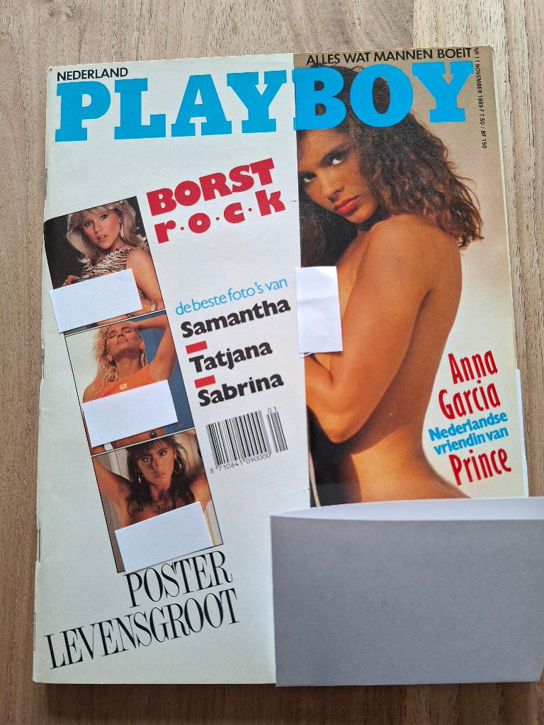 Playboy Tatjana, Sabrina en Samantha Fox poster, Ophalen of Verzenden, Gelezen, Overige typen