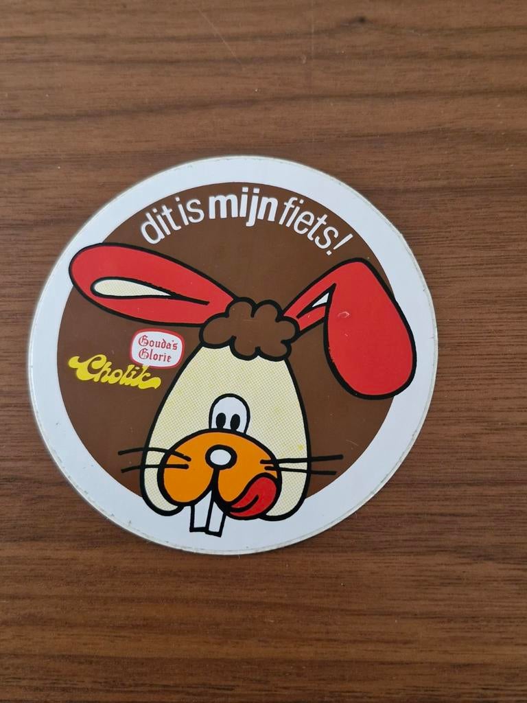 6655 Gouda's Glorie Choklik fietssticker 'dit is mijn fie, Verzamelen, Ophalen of Verzenden, Gebruikt