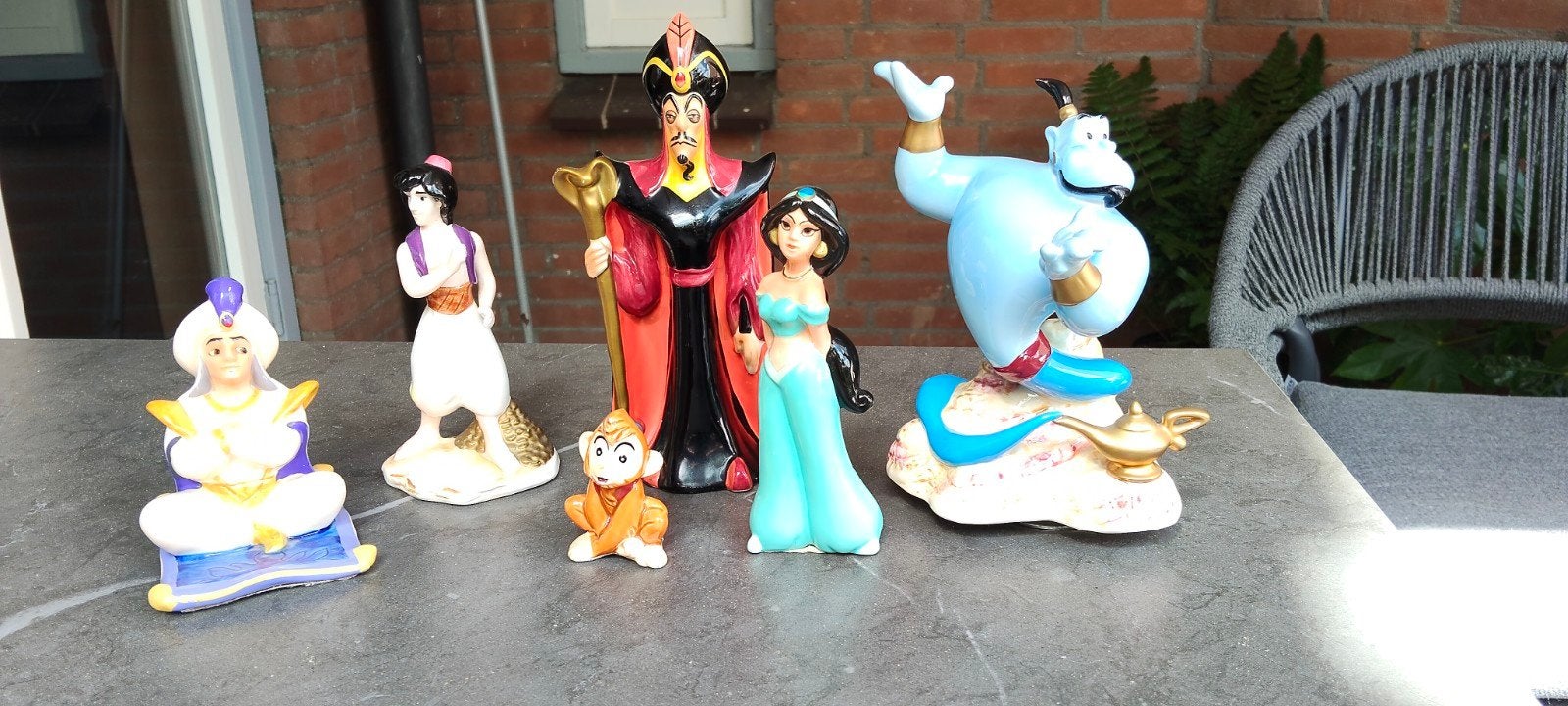 Disney Aladdin beeldjes Genie, Jafar, Jasmine, Abu, Verzamelen, Ophalen of Verzenden, Gebruikt