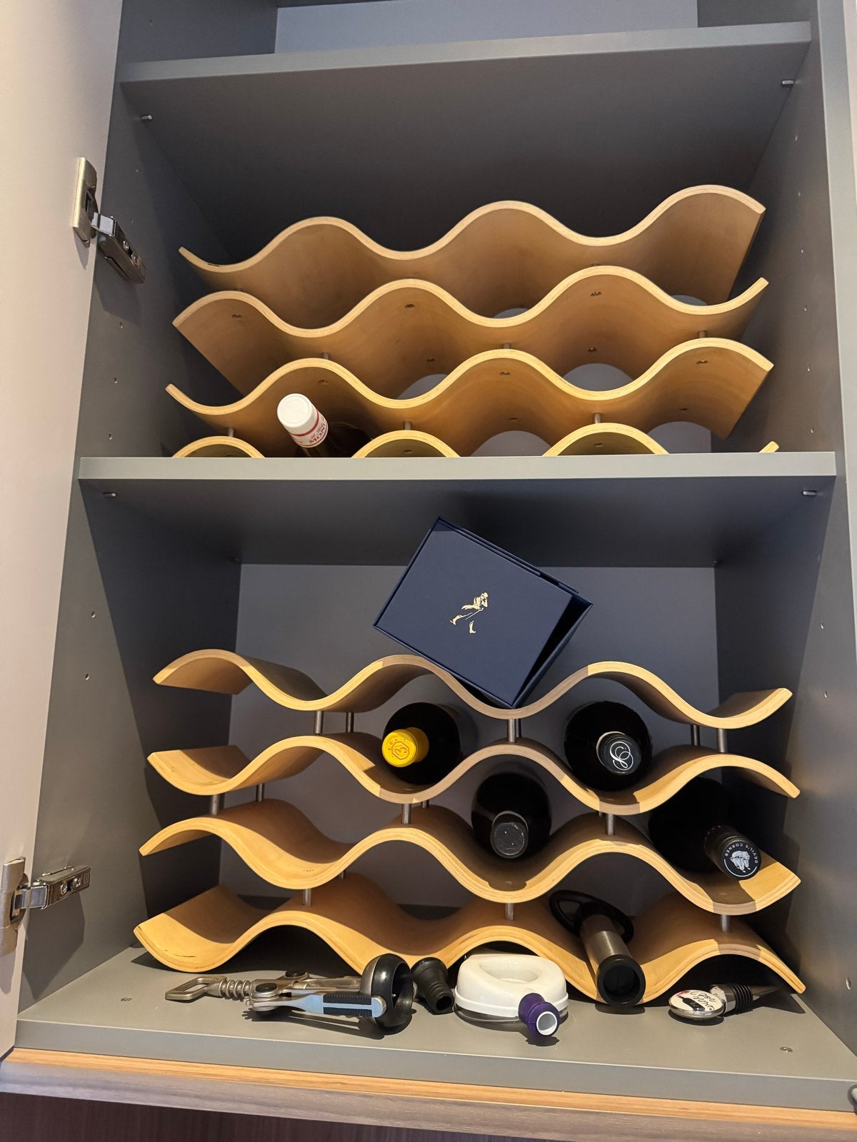 Wijnrek golfdesign - 2 stuks, Huis en Inrichting, Woonaccessoires | Wijnrekken, Ophalen, 5 tot 15 flessen, Zo goed als nieuw, 5 – 50