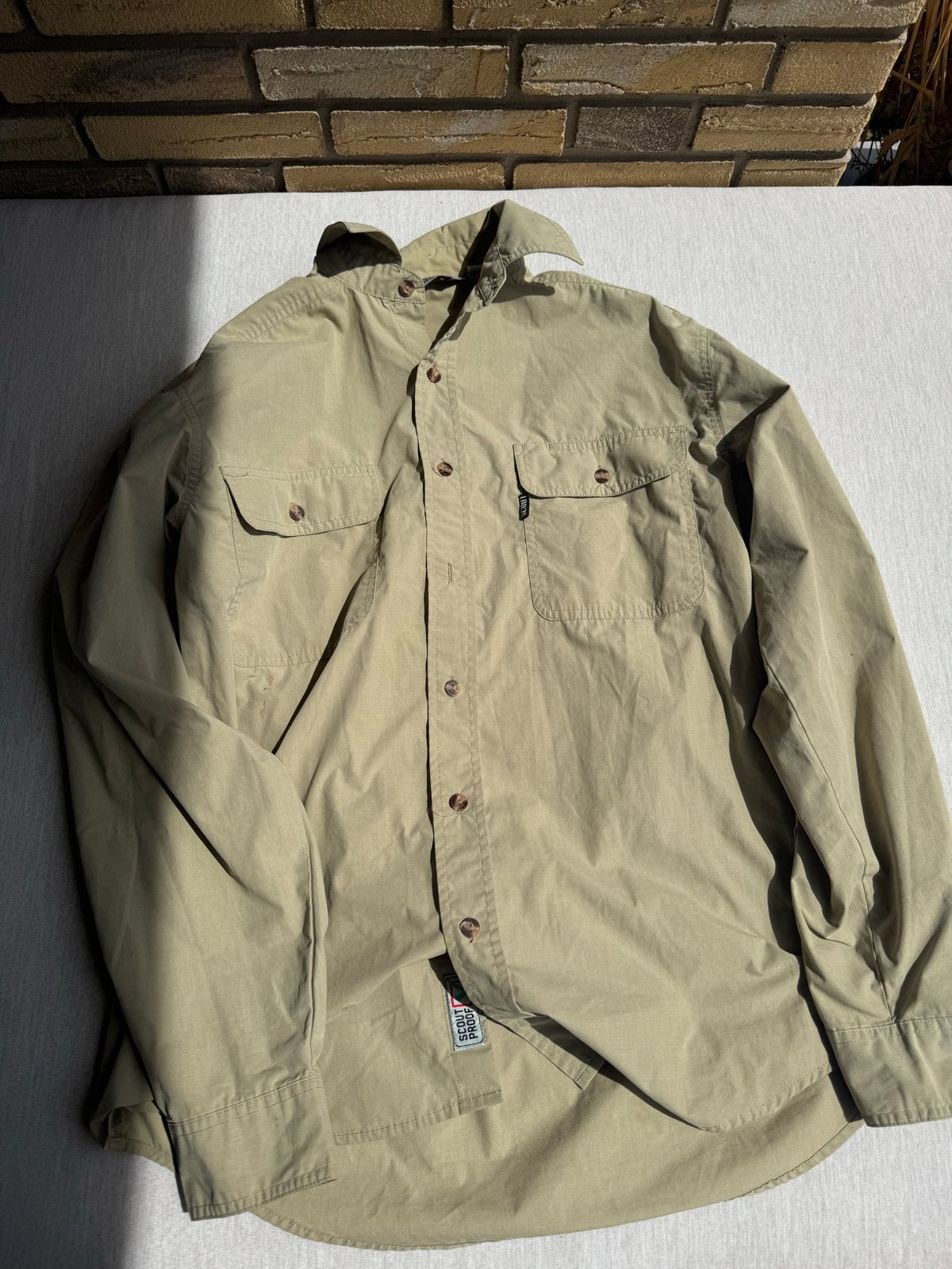 Scouting heren blouse maat M, Verzenden, Gedragen, Beige, Halswijdte 39/40 (M)