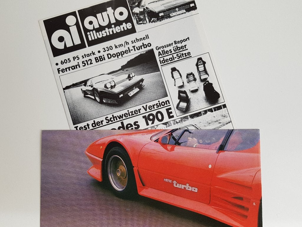 Ferrari 512 BBi Turbo König – Sonderdruck 12/1983 + Poster, Ophalen of Verzenden, Ferrari, Auto Illustrierte