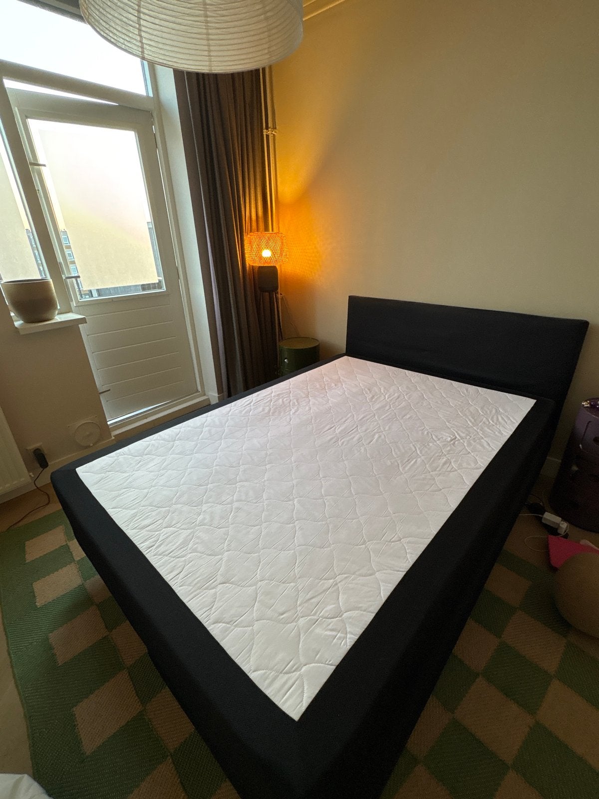 Tweepersoonsbed 140x200 cm zonder topmatras, Ophalen, Gebruikt, Zwart, Tweepersoons