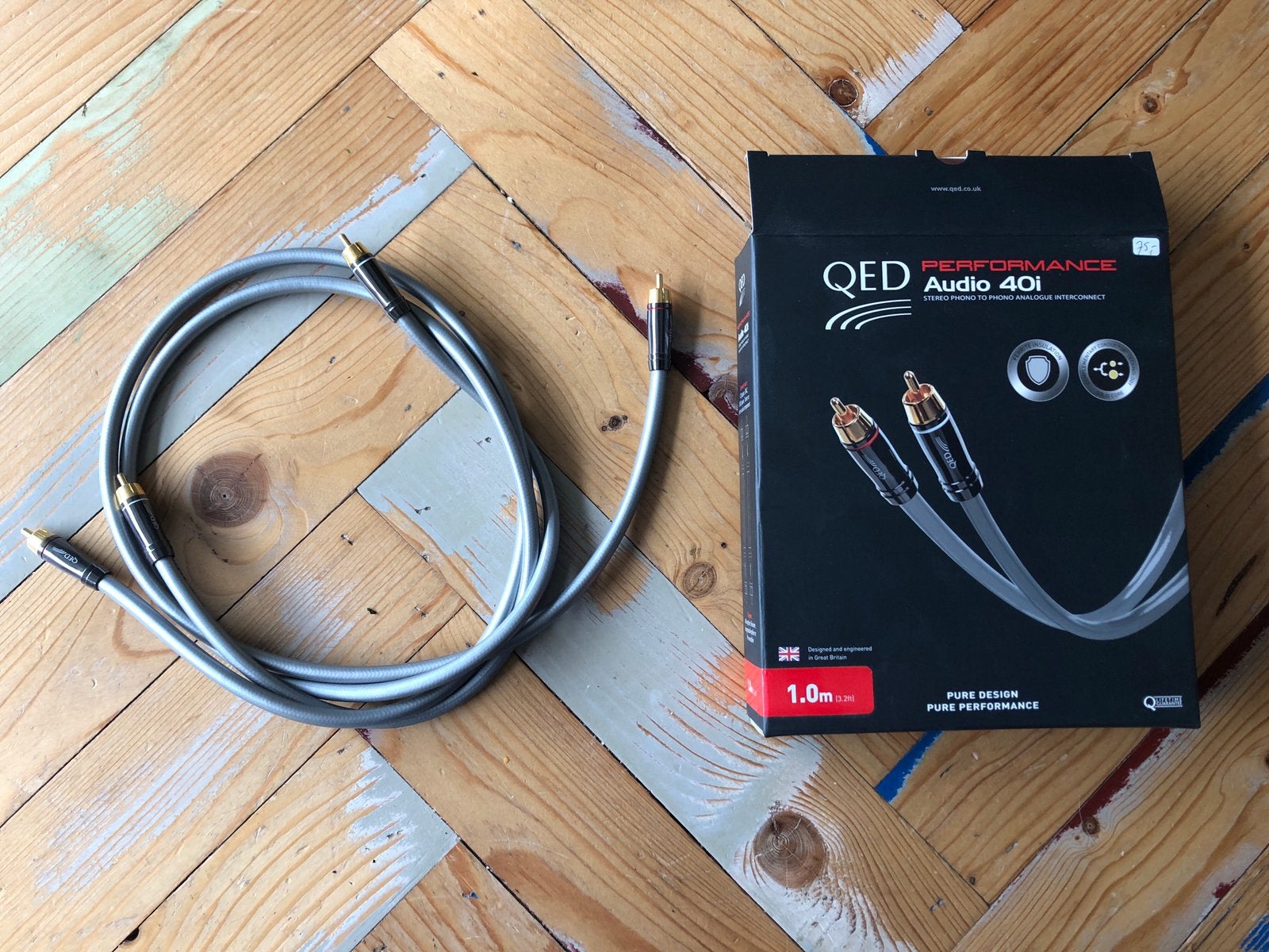 QED Audio 40i RCA-cinchstekker tulpstekker 1 meter, Audio, Tv en Foto, Ophalen of Verzenden, Zo goed als nieuw, Minder dan 2 meter