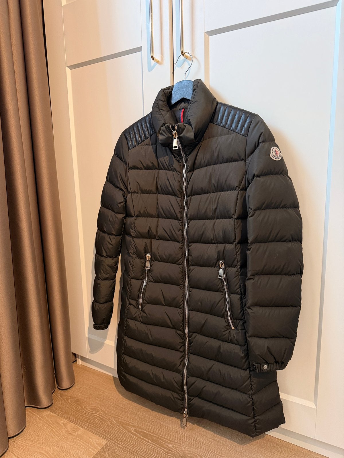 Moncler dames winterjas - maat S (1) - Donkergroen, Ophalen of Verzenden, Zo goed als nieuw, Maat 36 (S), Groen