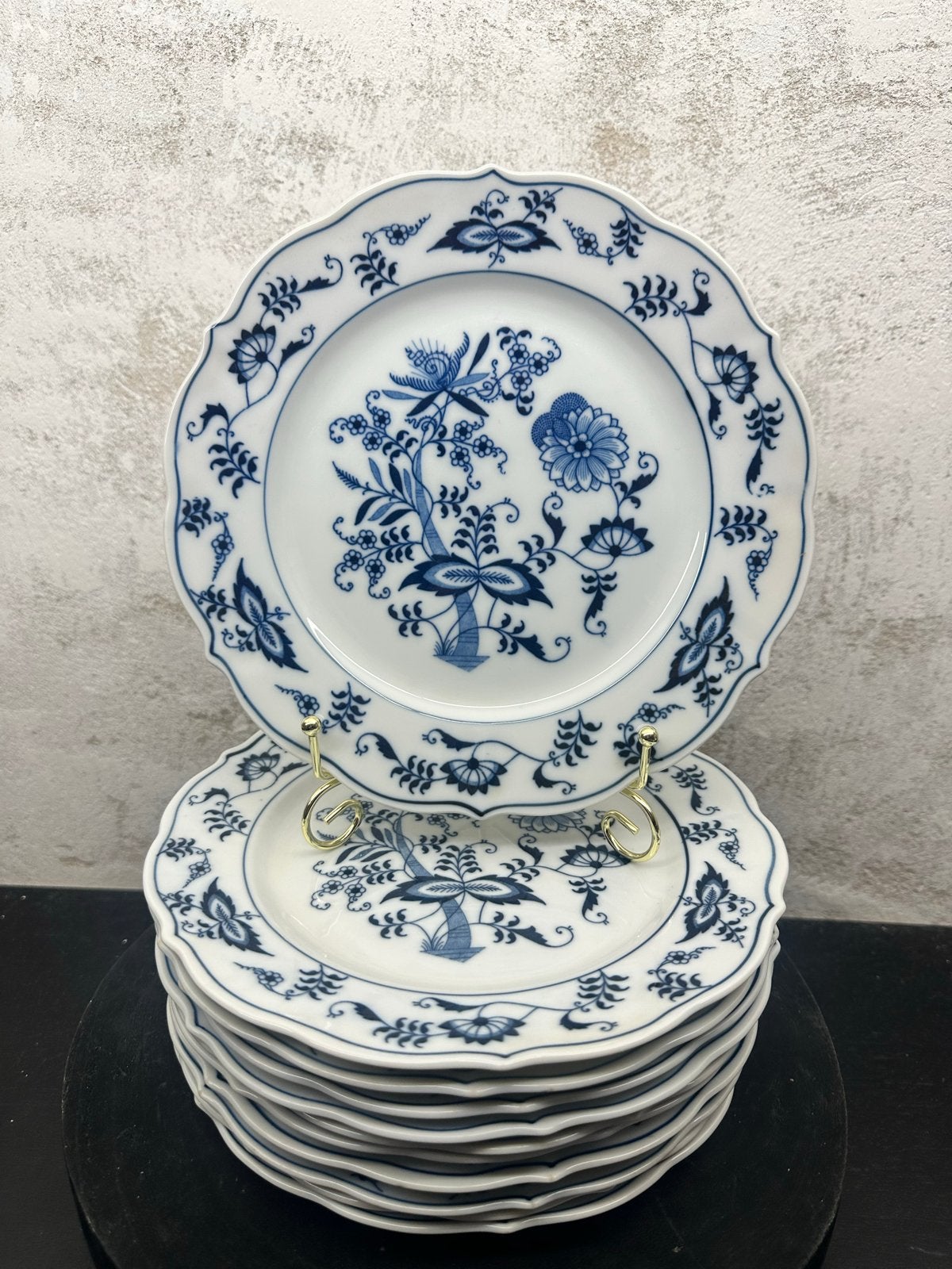 9x Vintage Blue Danube Ontbijtborden 22cm (1951-1976), Verzenden
