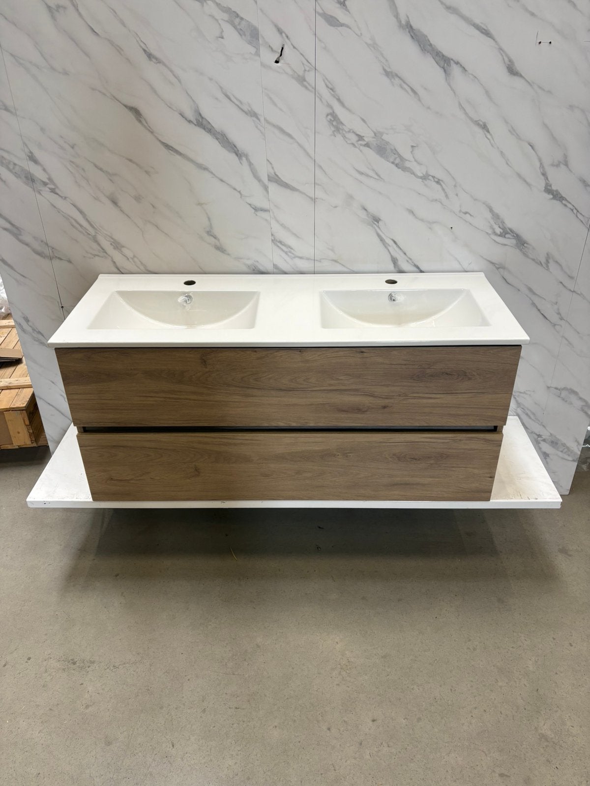 Badmeubel 120cm - Grey Oak- Keramische Wastafel