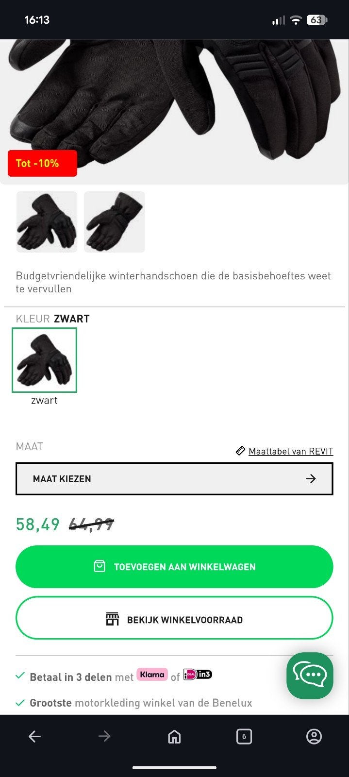 Rev'it winnter motor handschoenen Maat S, Motoren, Ophalen, Dames, Nieuw zonder kaartje, Rev'it
