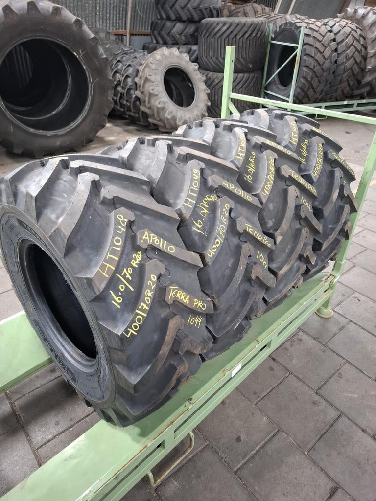 Nieuwe set Apollo Vredestein 400/70R20 16.0/70R20 Shovel, Zakelijke goederen, Agrarisch | Onderdelen | Banden, Velgen en Assen
