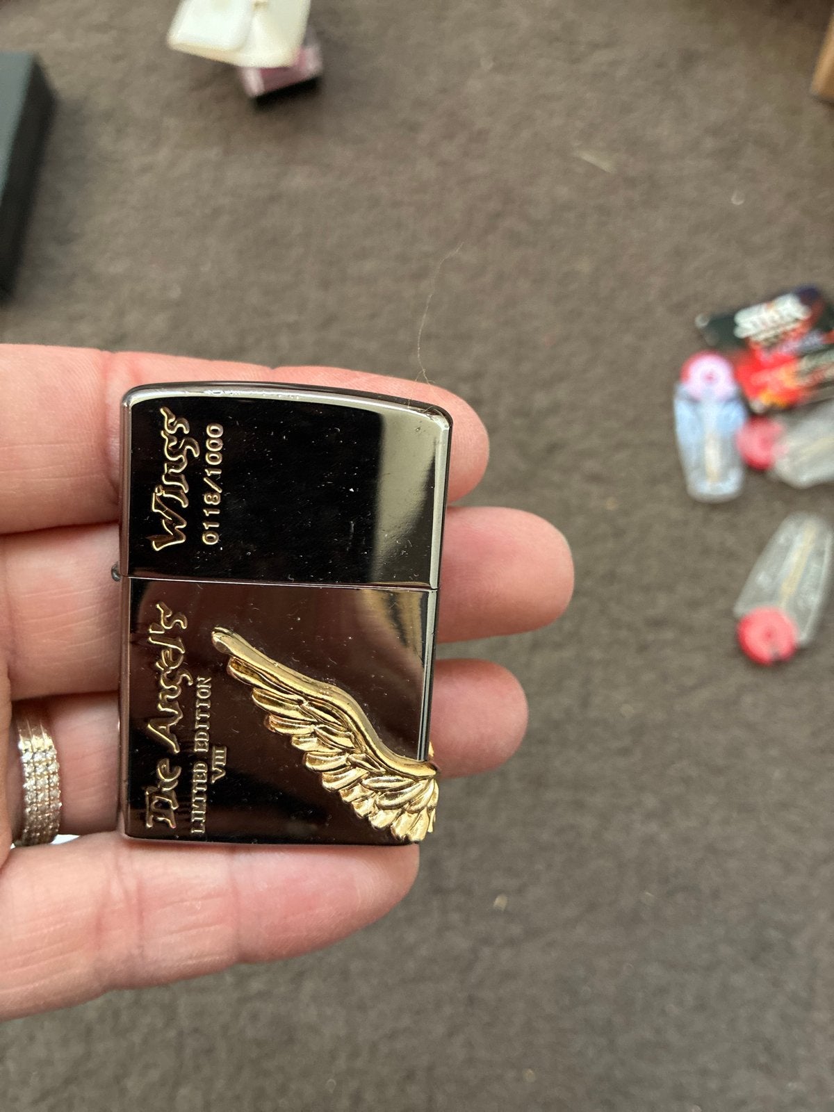 Zippo The Angel's Wings Limited Edition Aansteker, Ophalen of Verzenden, Zo goed als nieuw, Aansteker