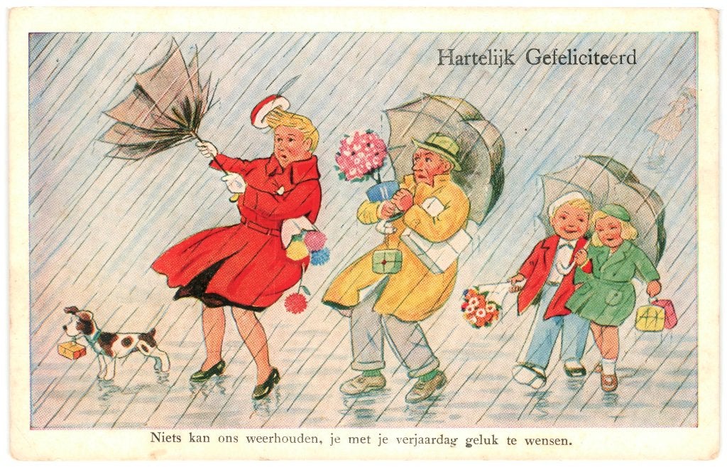 969088	Vintage	Kinderkaart	HG	Nette oude kaart onbeschreven, Ophalen of Verzenden, 1940 tot 1960, Ongelopen, Feest(dag)