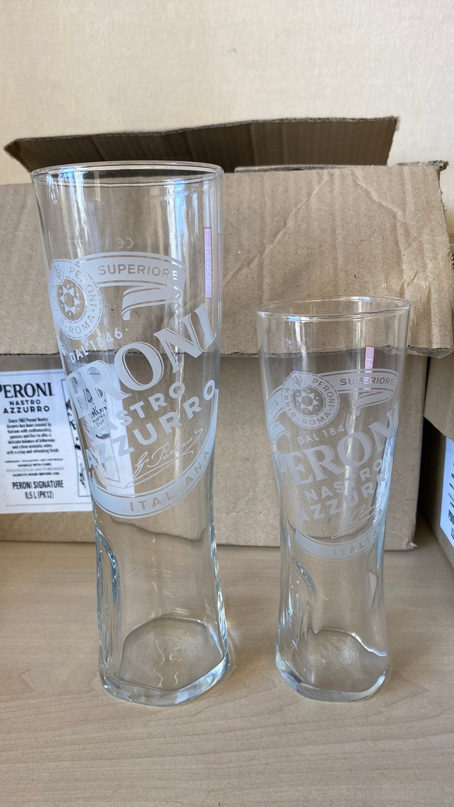 Peroni glazen, Verzamelen, Ophalen of Verzenden, Nieuw