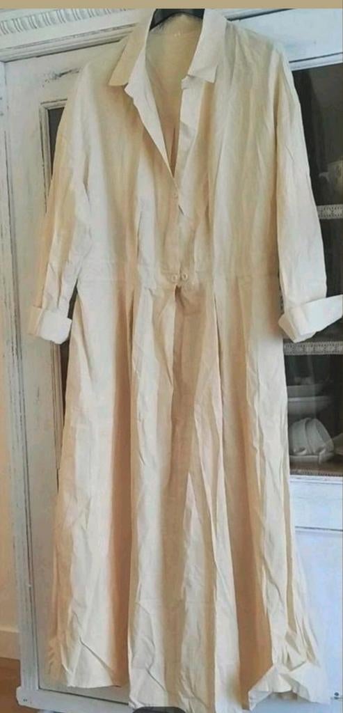 Nieuwe lange stoere beige katoenen safari 🐆🦒🦓 jurk 46, Kleding | Dames, Verzenden, Beige, Maat 46/48 (XL) of groter, Nieuw