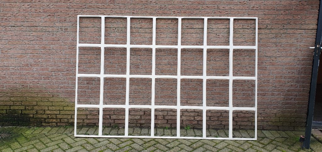 klimplantrek/voorzet ruitjes/raamverdeling hout 236X161X3, Ophalen, Hout, Wit, Landelijk