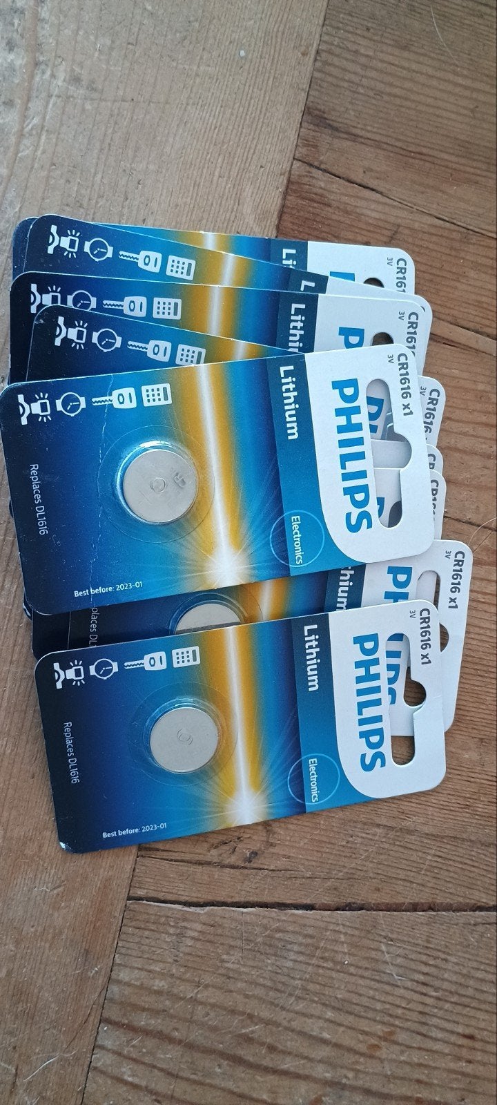 9x Philips CR1616 Lithium Knoopcel Batterijen, Ophalen, Nieuw