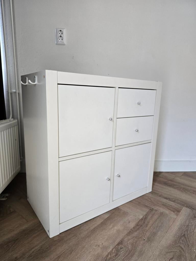 IKEA Kallax Kastje Wit met Lades en Deurtjes, Ophalen, Gebruikt