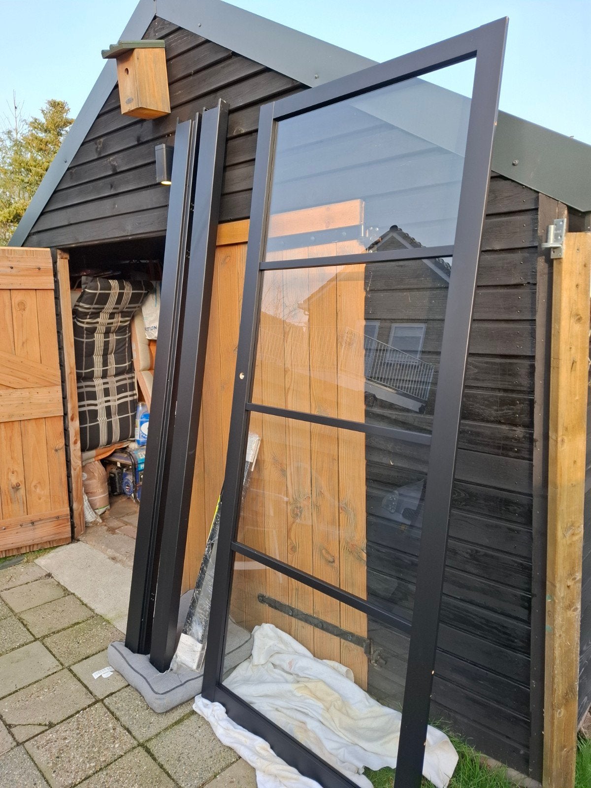 Svedex zwarte binnendeur met glaspanelen 2315 x 930, Doe-het-zelf en Verbouw, Deuren en Horren, 80 tot 100 cm, 215 cm of meer
