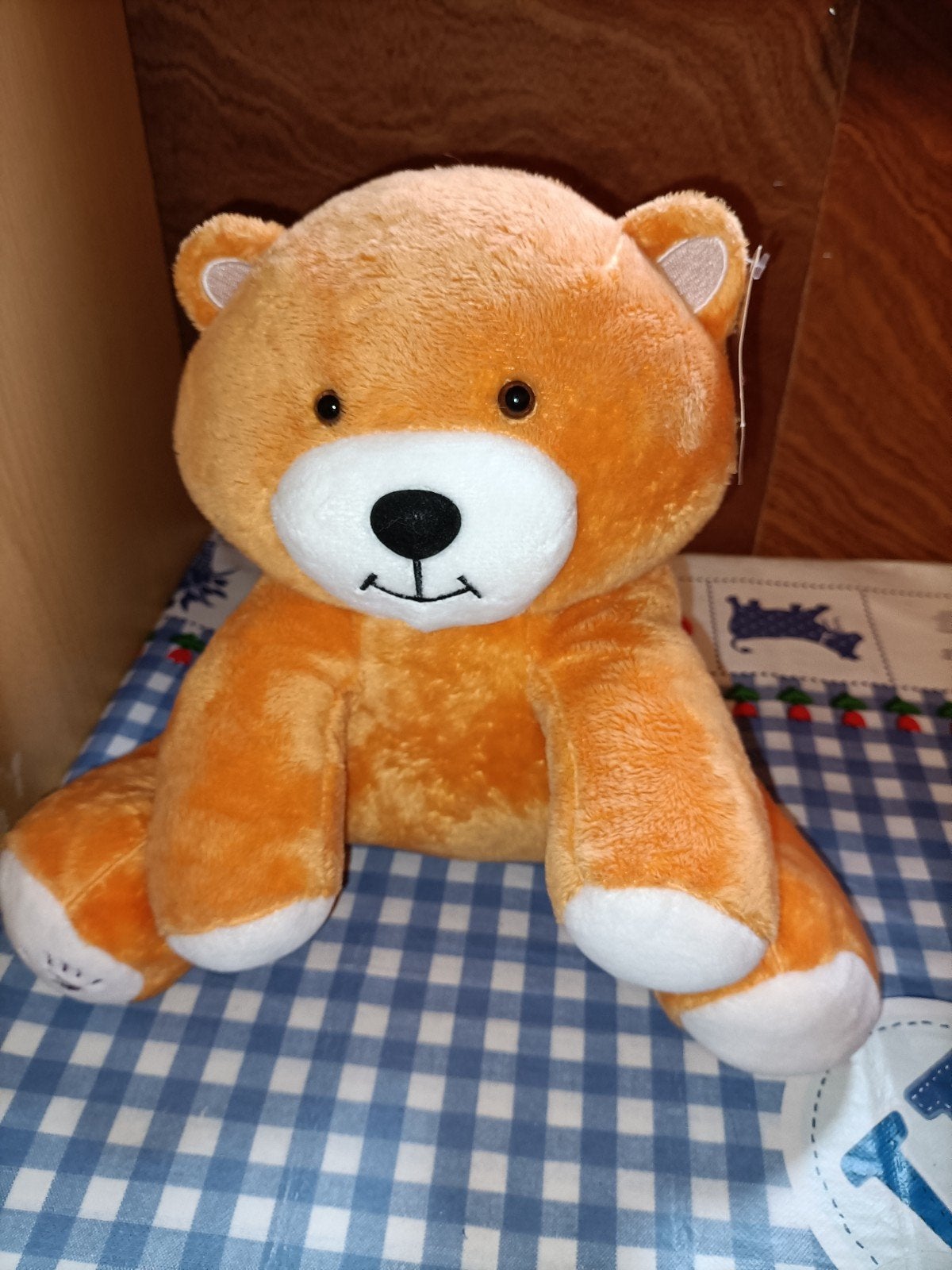 Oranje Kika beer knuffel met kaartje 25 cm, Ophalen of Verzenden, Zo goed als nieuw, Beer