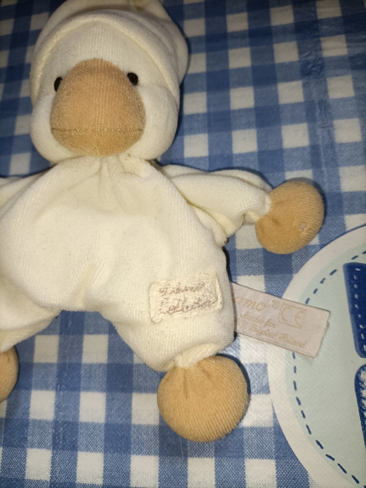 Tiamo Collection eend knuffel vintage, Kinderen en Baby's, Ophalen of Verzenden, Zo goed als nieuw, Eend