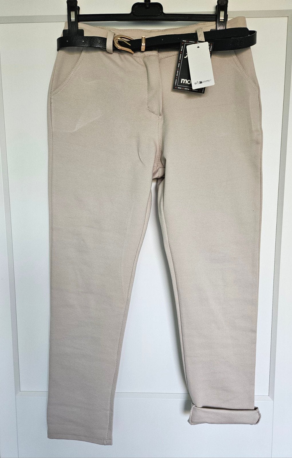 Nieuwe stretch pantalon, Beige, Nieuw, Ophalen of Verzenden, Maat 36 (S)