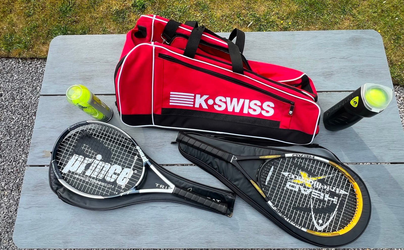 Tennis Set, Sport en Fitness, Tennis, Ophalen, Zo goed als nieuw, Racket, Overige merken