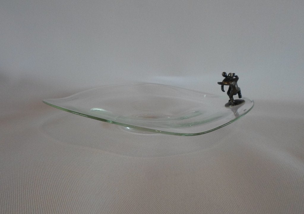 Corry Ammerlaan Schaal Glas Brons, Ophalen of Verzenden