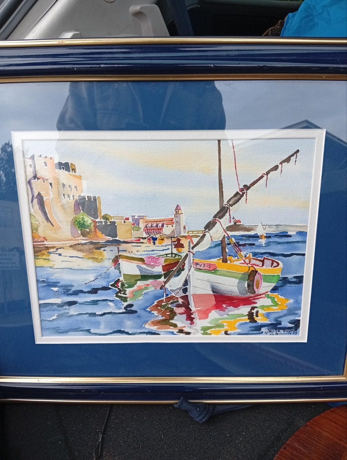 Maritiem Aquarel Schilderij: van claude dufau, Antiek en Kunst, Kunst | Schilderijen | Klassiek, Ophalen of Verzenden