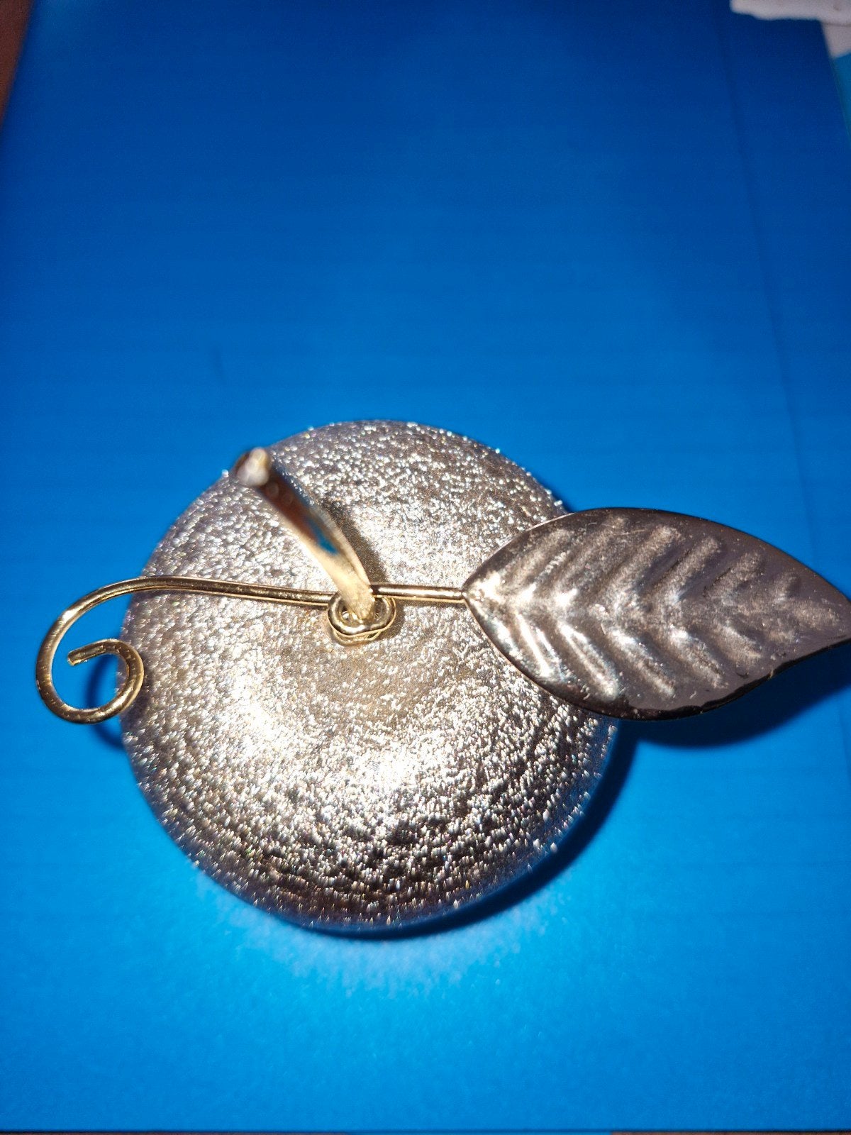 Decoratieve appel goudkleurig met blad, Ophalen, Nieuw, Goud, Metaal