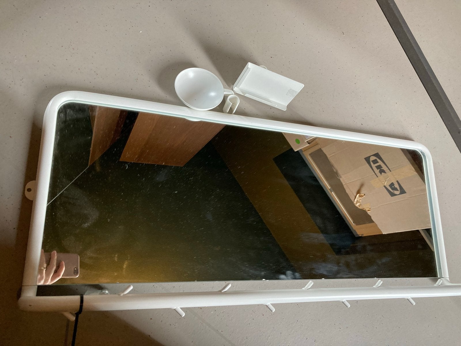 IKEA MÖJLIGHET spiegel met kapstok wit, Ophalen, Gebruikt, Minder dan 100 cm, Rechthoekig