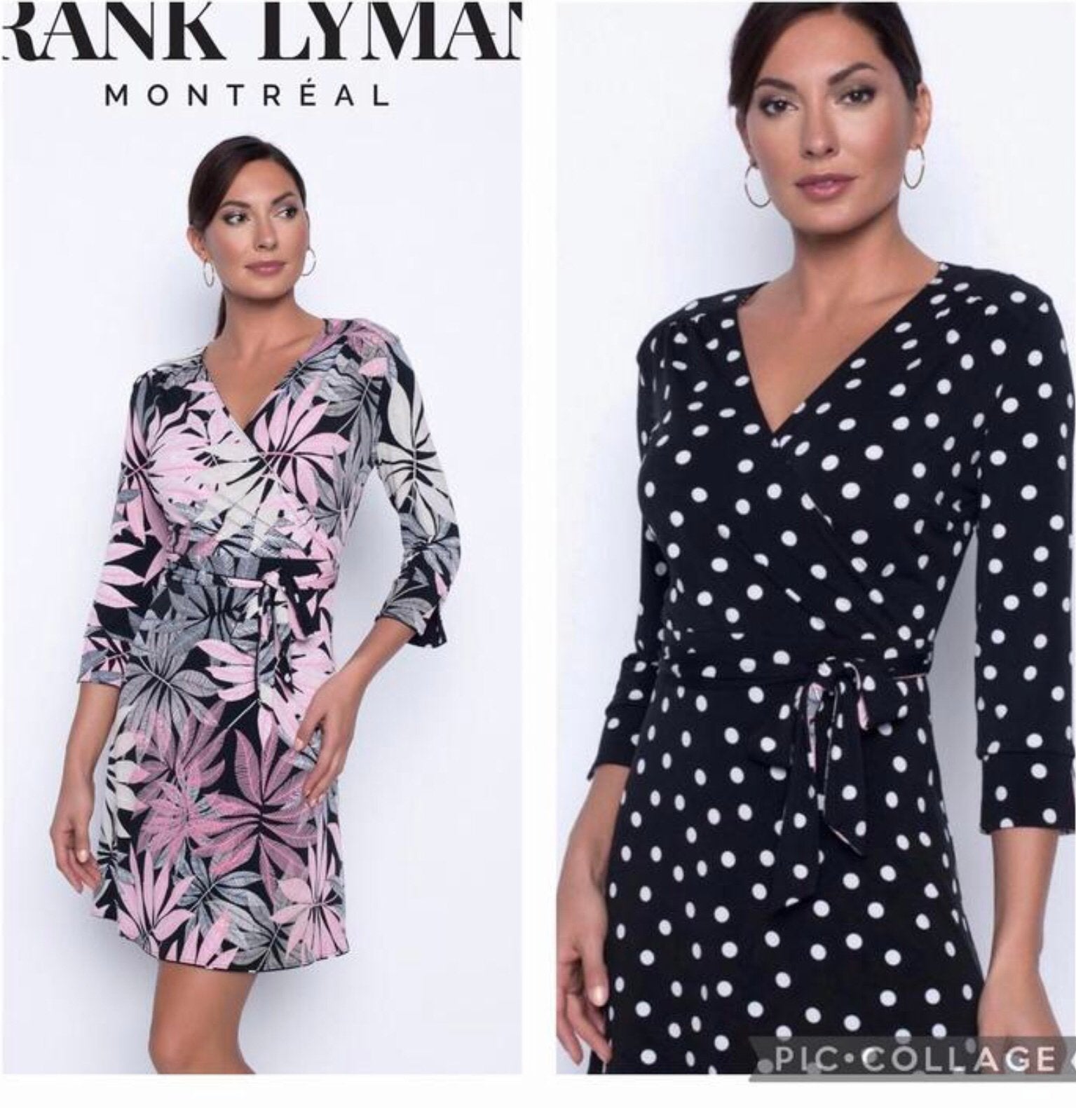 Frank Lyman luxe 2 in 1 jurk zwart wit en roze dessin maat M, Maat 38/40 (M), Nieuw, Onder de knie, Meerkleurig