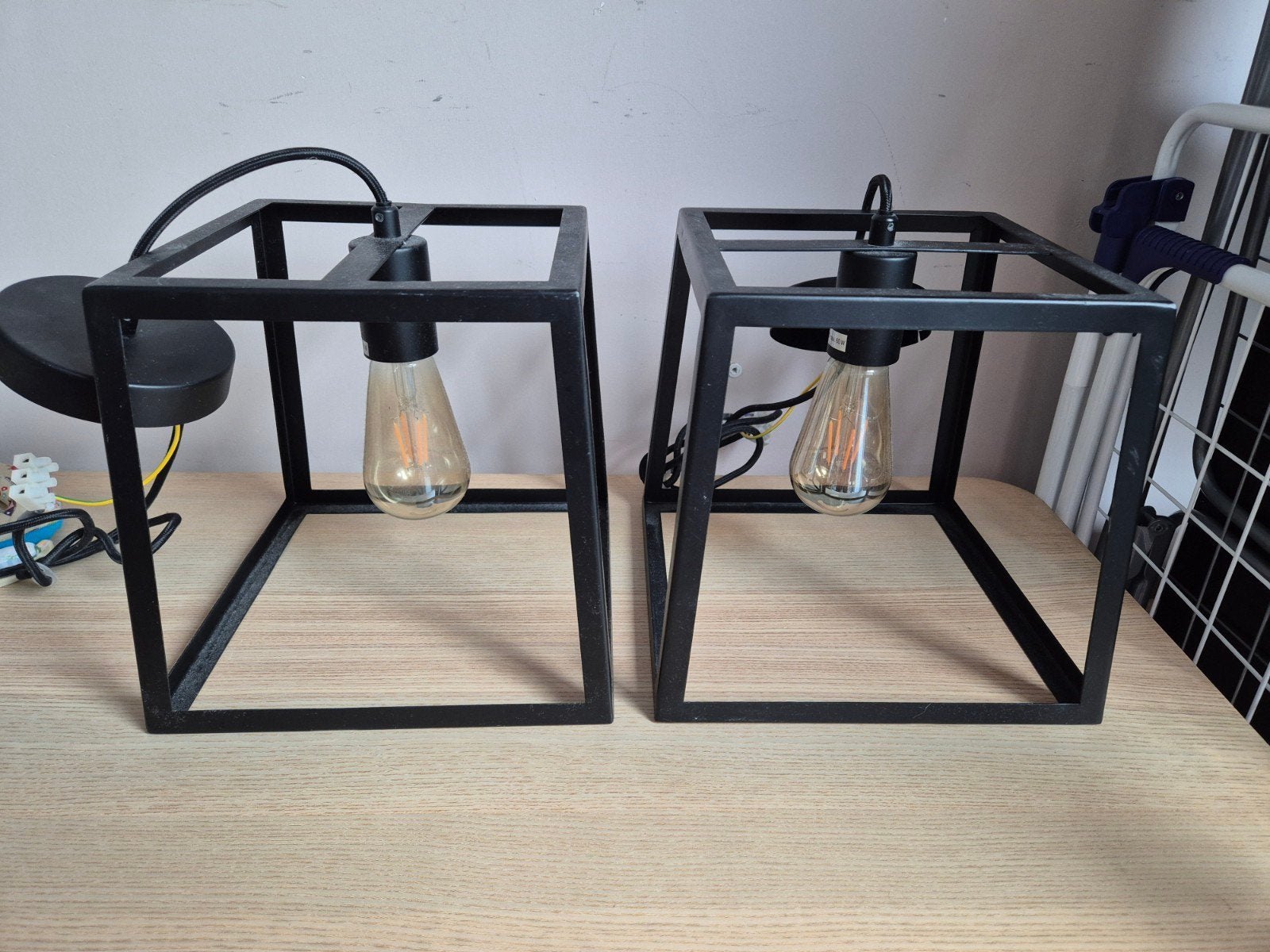 2x hanglamp zwart, Ophalen, Zo goed als nieuw, Metaal