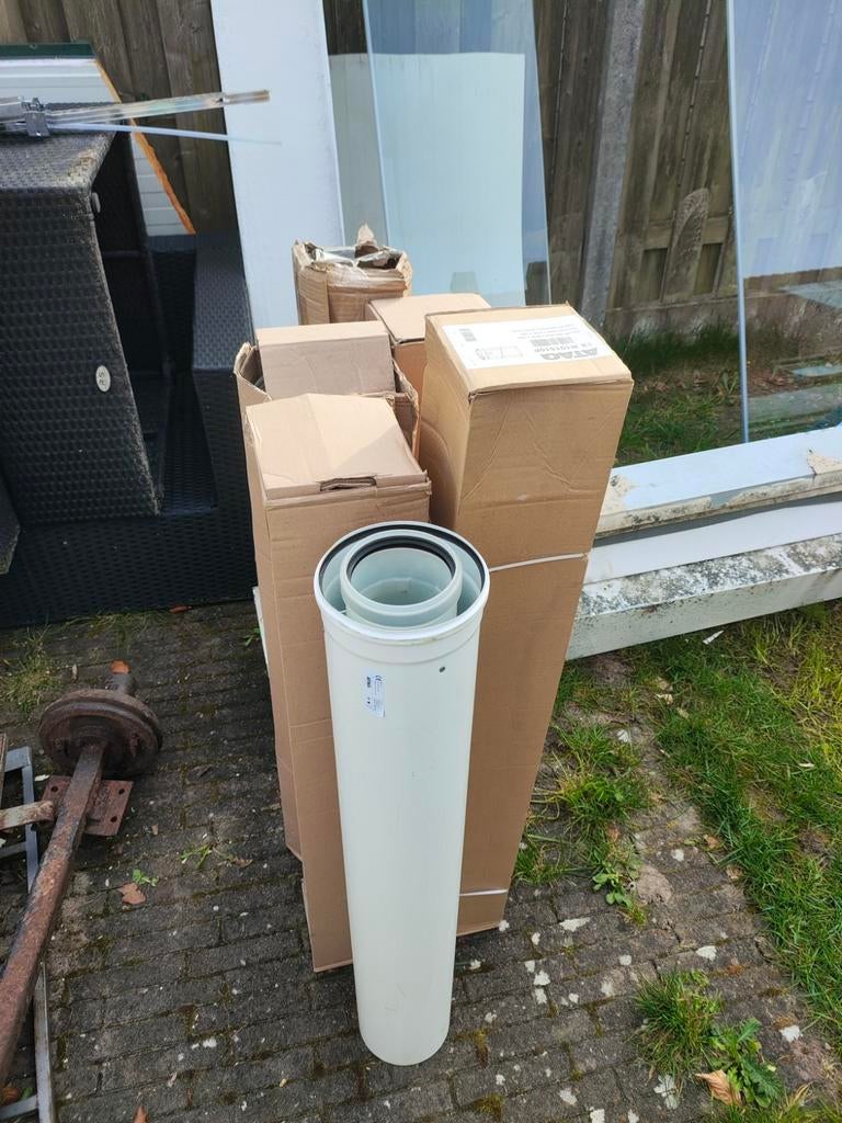 6x 1m Atag PP Concentrische Rookgasafvoer 100/150mm, Ophalen, Overige materialen, Nieuw, Minder dan 2 meter
