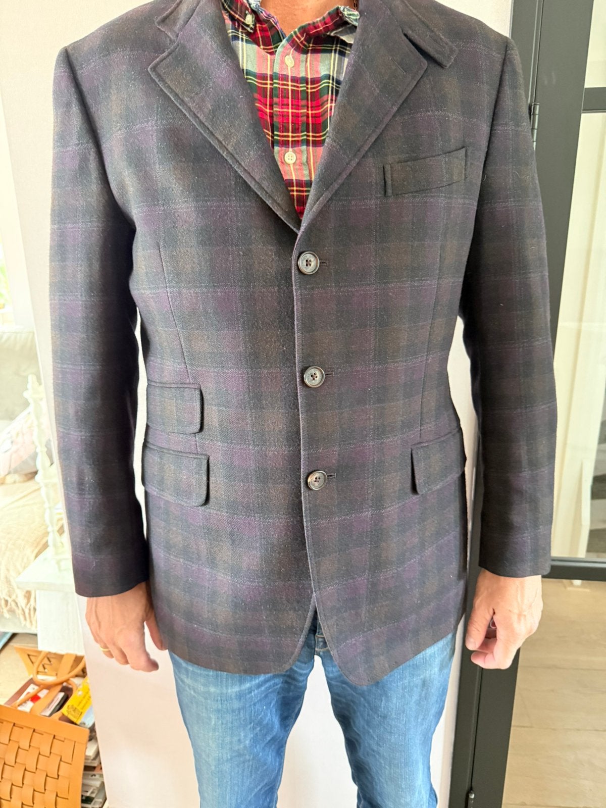 Etro Milano 100% wollen gevoerd colbert mt 54, Kleding | Heren, Kostuums en Colberts, Ophalen, Zo goed als nieuw, Maat 52/54 (L)