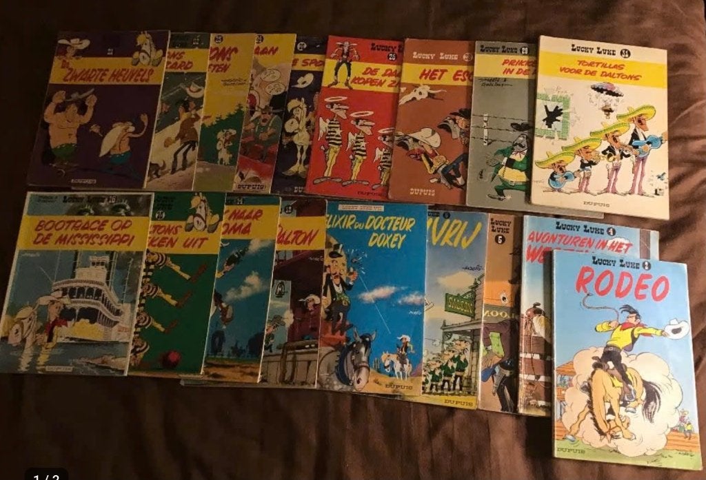 41 delen Lucky Luke door Morris, Meerdere stripboeken, Ophalen of Verzenden, Gelezen