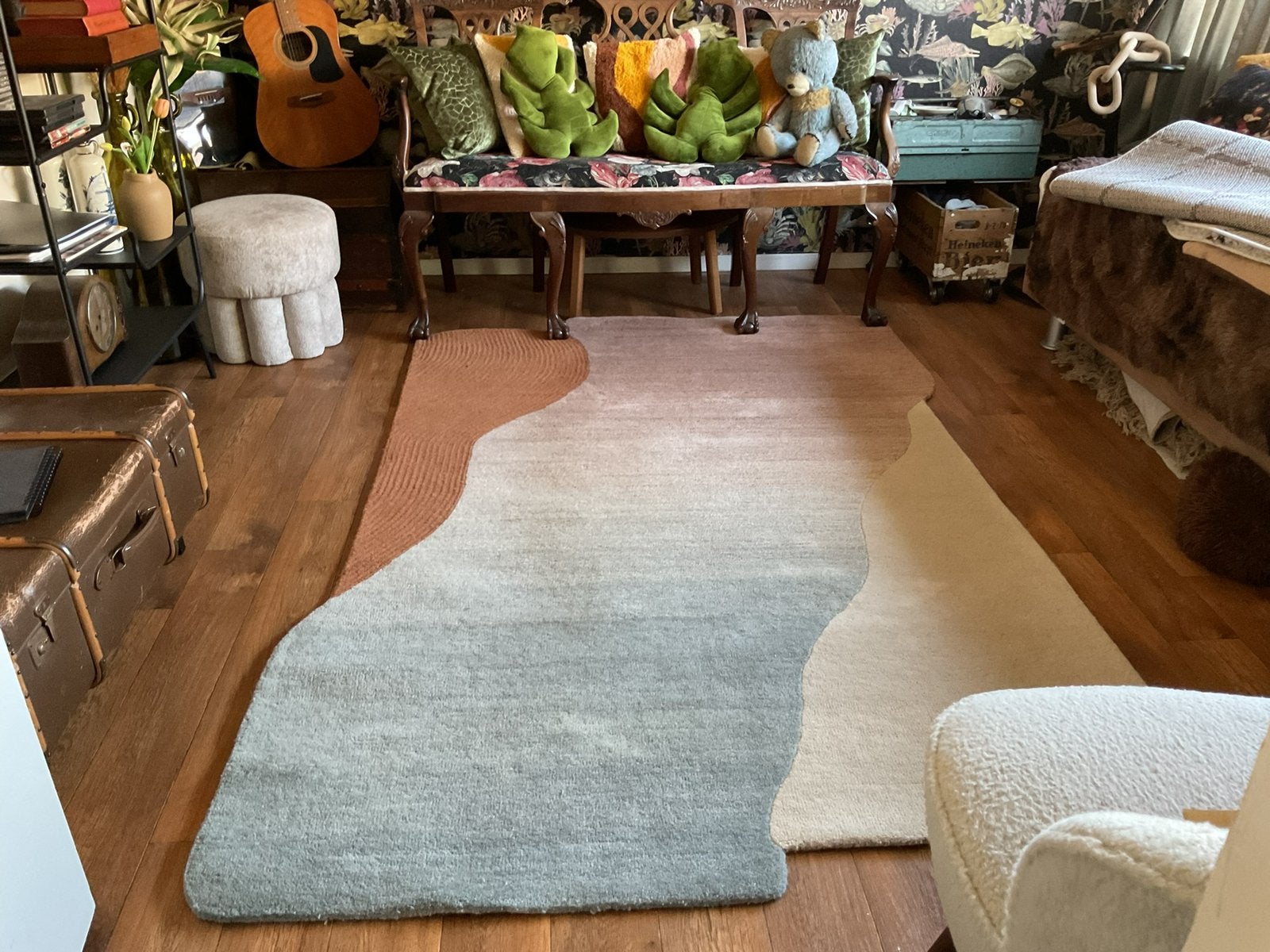 Heel apart wollen vloerkleed, Huis en Inrichting, Ophalen, Zo goed als nieuw, Tapijt