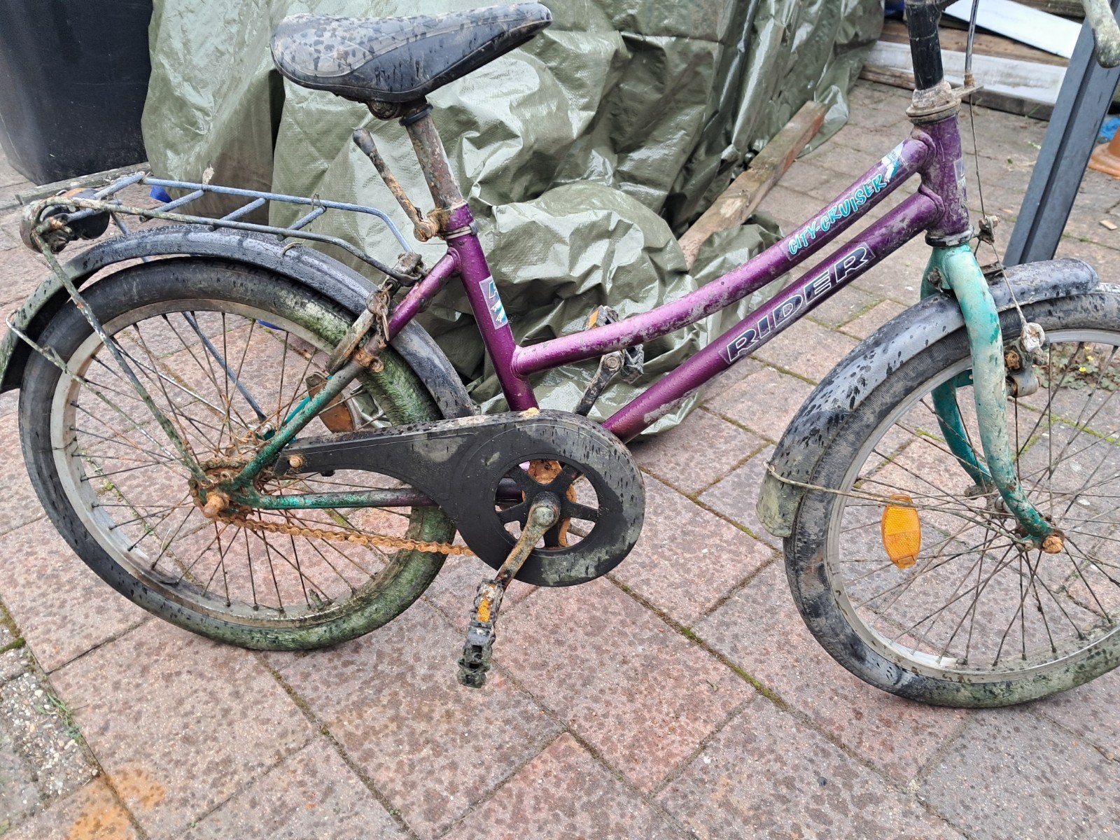 Slootvondst kinderfietsje, Ophalen, Terugtraprem, Gebruikt, 14 inch of minder