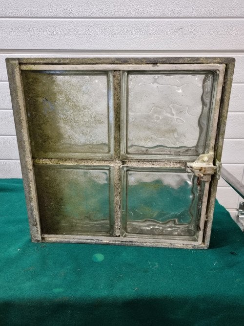 raam zink vintage met blok glazen, Ophalen of Verzenden