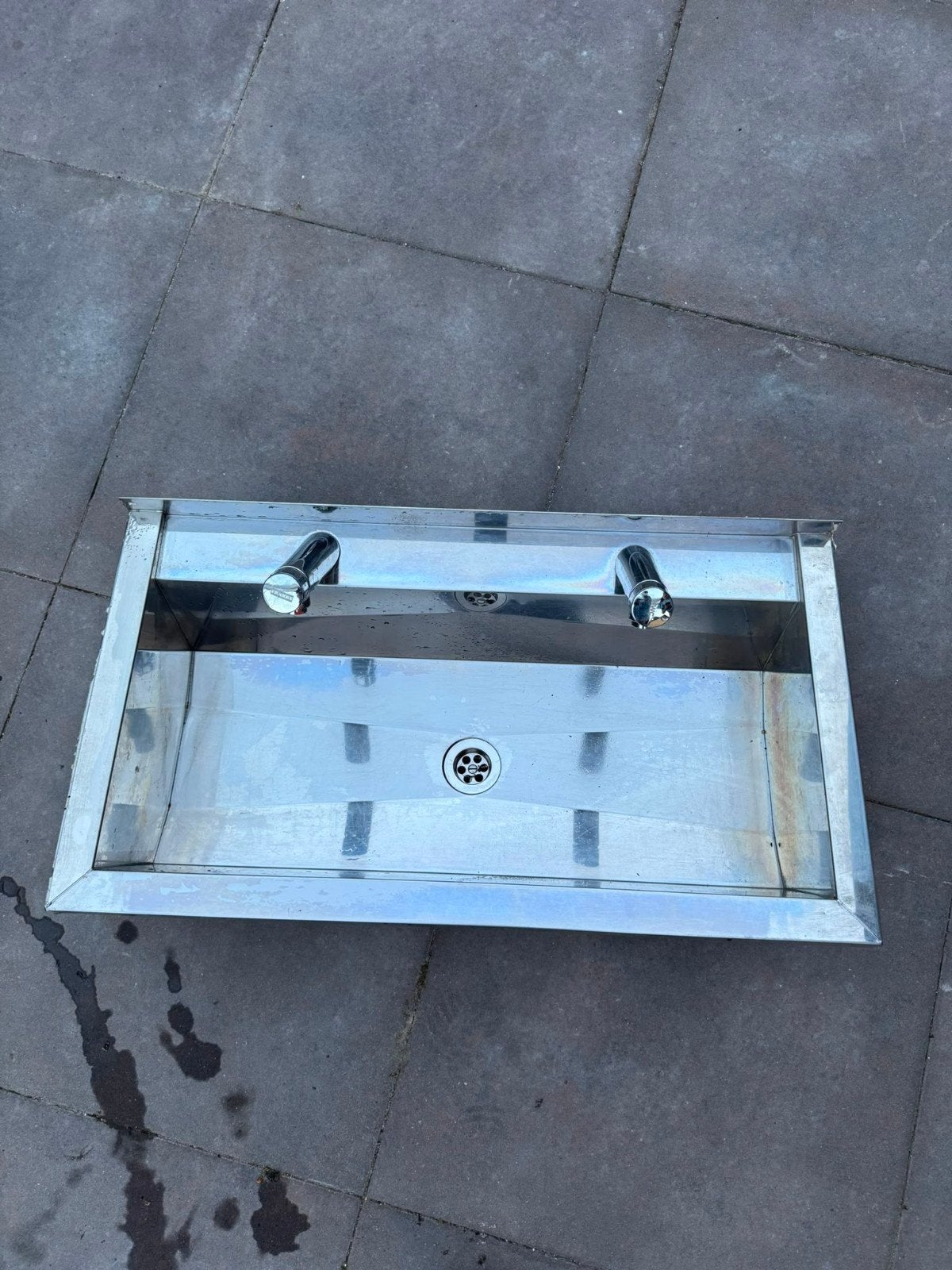 RVS Wasbak 80x44 cm met 2 kranen, Huis en Inrichting, Keuken | Keukenbenodigdheden, Ophalen of Verzenden