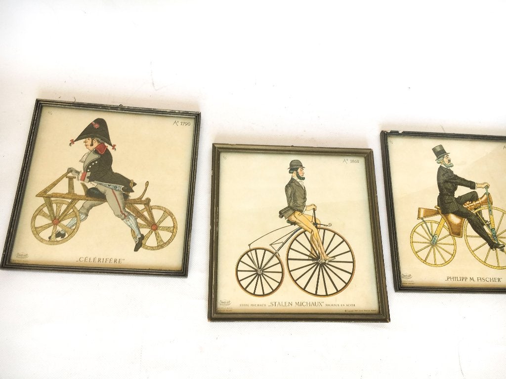 Set van 3 vintage fietsprenten (Lemet Hilversum, 1949), Ophalen
