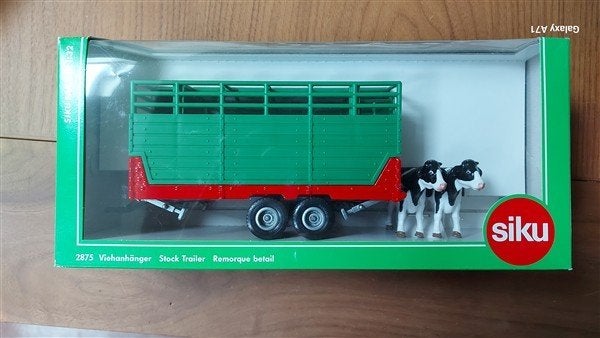 Siku 2875 Veeaanhanger met 2 koeien, Ophalen of Verzenden, Zo goed als nieuw, Tractor of Landbouw, SIKU