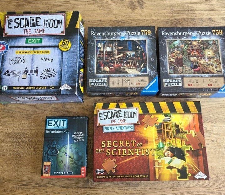 5x Escape room spellen/puzzels, Een of twee spelers, Ophalen of Verzenden, Zo goed als nieuw