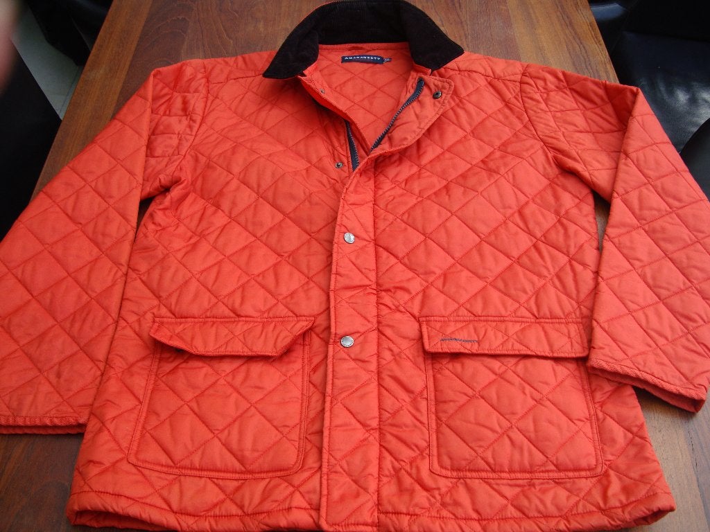 Heren Amagansett Gewatteerde Jas Oranje XXL zgan, Amagansett, Maat 56/58 (XL), Oranje, Ophalen of Verzenden