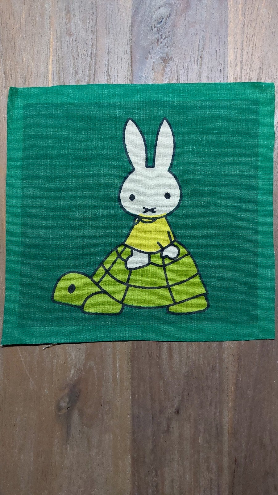6 retro Nijntje lapjes (groen), Ophalen of Verzenden, Zo goed als nieuw, Katoen, Minder dan 30 cm