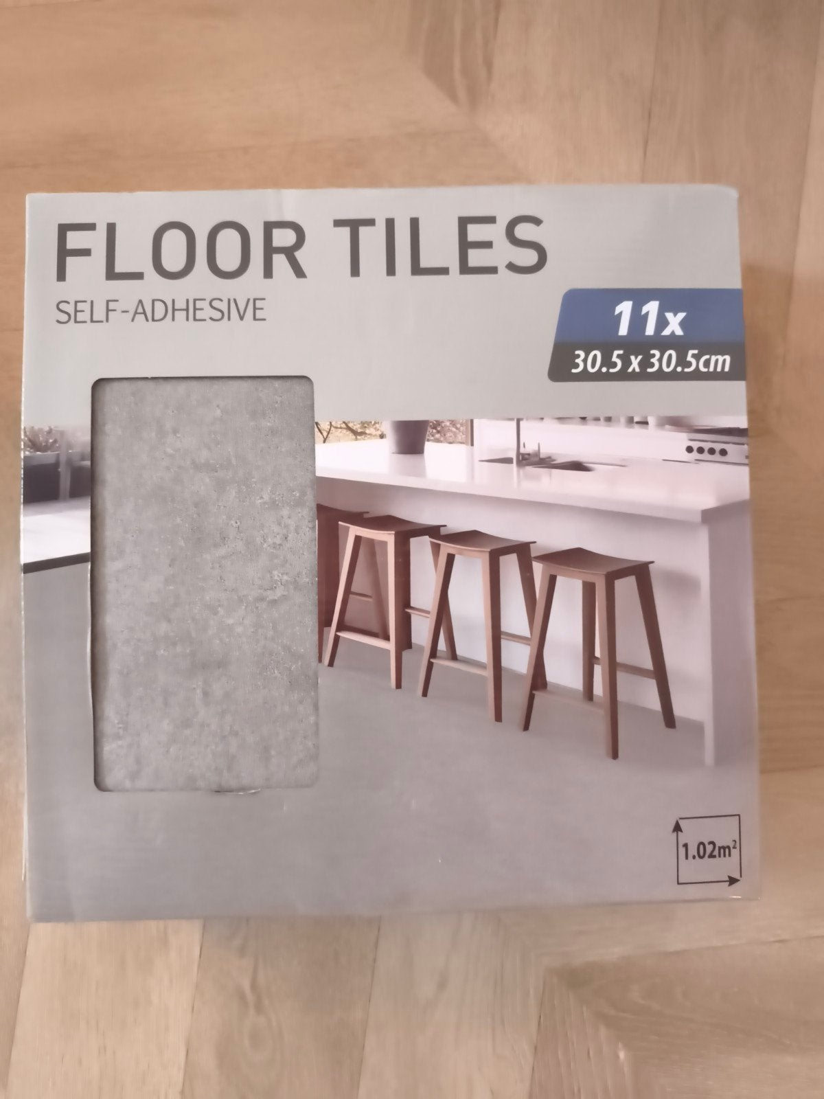 5 pakken Zelfklevende vloertegels - 1.02m² - 30.5x30.5cm, Keramiek, Nieuw, Ophalen of Verzenden, 20 tot 40 cm