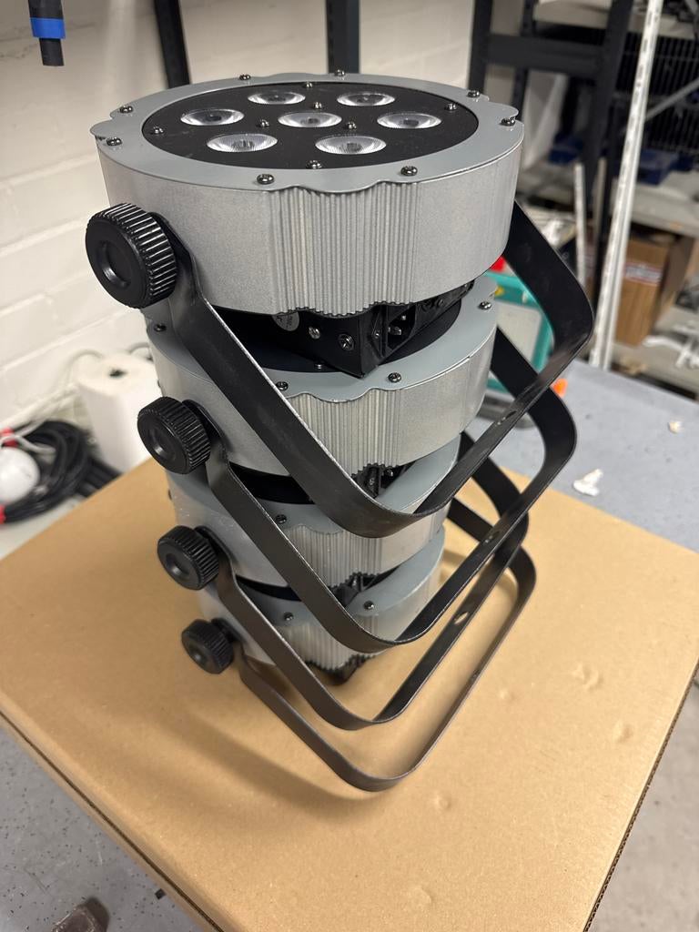 4x Showtec Compact Par 7-3 LED spots, Ophalen of Verzenden, Gebruikt, Licht, Kleur
