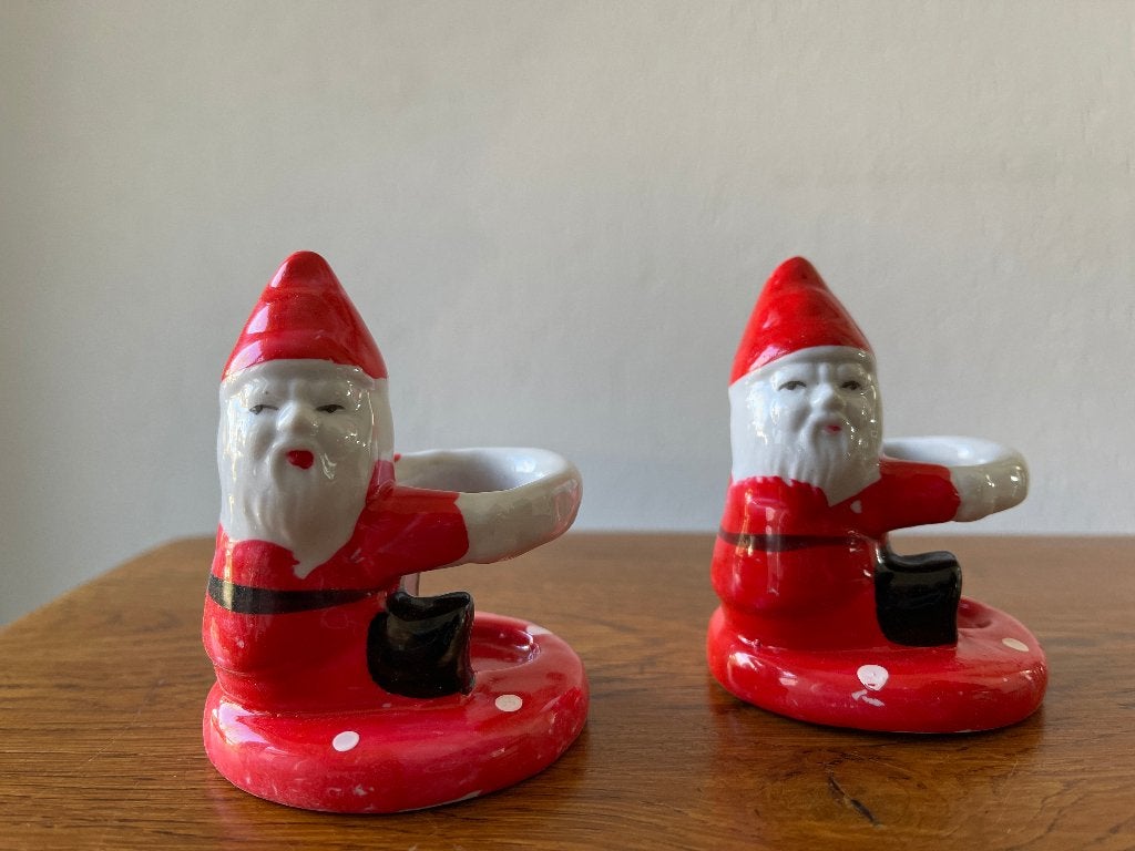 2 "Kerstman" 'Kaars Houder/Stander' van Porselein Nieuw, Ophalen of Verzenden, Nieuw