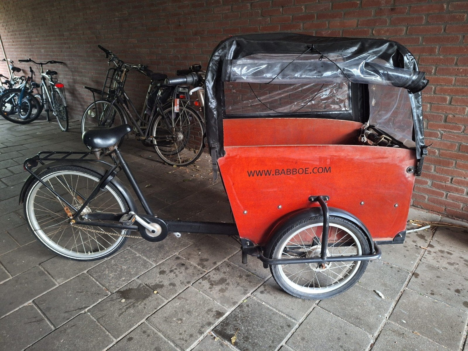 Babboe bakfiets (niet elektrisch) in goed met huif e staat, Fietsen en Brommers, Ophalen, Gebruikt, 2 kinderen, Huif